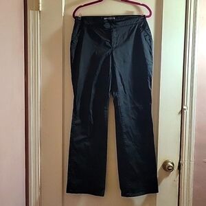 Express Jeans Women's Shiny Black Stretch Front Pocket Pants, Size: 5/6